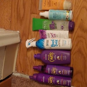 Multiple curly hair products
